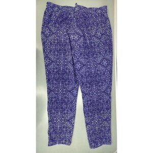 Coldwater Creek Natural Fit Purple Floral Print Casual Pants Size L(14)